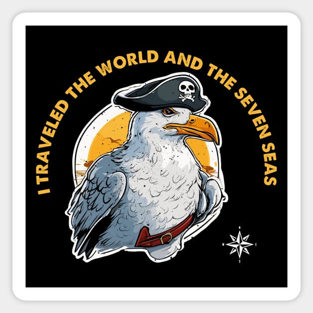 travel the world and the seven seas Sticker by Kingrocker Clothing